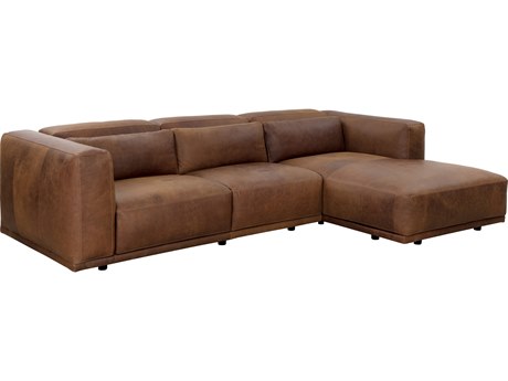 Sunpan Beau Leather Sectional Sofa