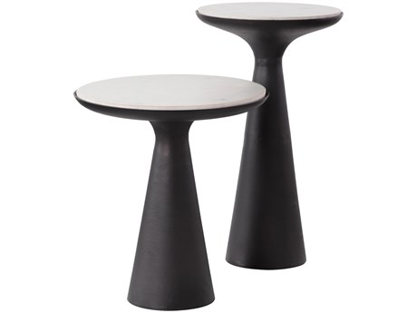 Sunpan Chizu Round Marble End Table