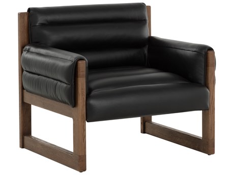Sunpan Ferguson Black Leather Accent Chair