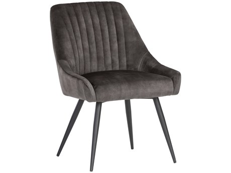 Sunpan Chardon Black Upholstered Armless Dining Chair