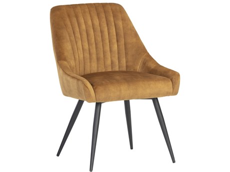Sunpan Chardon Gold Upholstered Armless Dining Chair