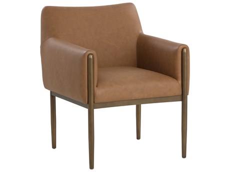 Sunpan Olea Brown Faux Leather Accent Chair