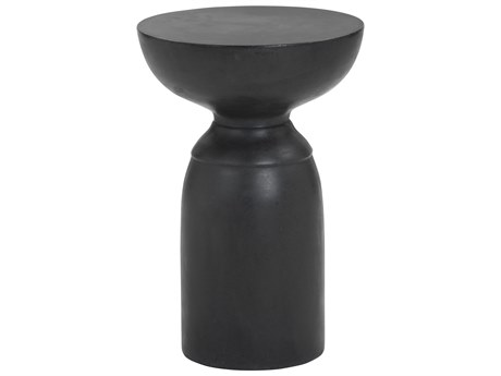Sunpan Outdoor MIXT Goya Concrete Black 13.5'' Wide Round End Table