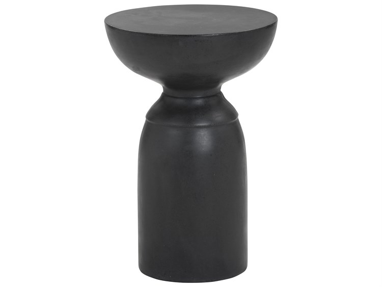 Sunpan Outdoor MIXT Goya Concrete Black Round End Table