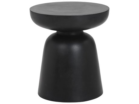 Sunpan Outdoor MIXT Lucida Concrete Black 18'' Wide Round End Table