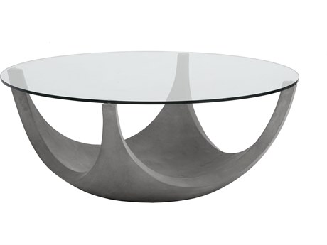 Sunpan Outdoor Solterra Lia Concrete Grey 39'' Wide Round Coffee Table