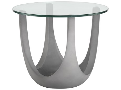 Sunpan Outdoor Solterra Lia Concrete Grey 23'' Wide Round Side Table