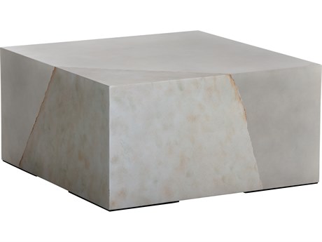 Sunpan Outdoor Solterra Kyson Concrete Silver 27.5'' Wide Square Coffee Table