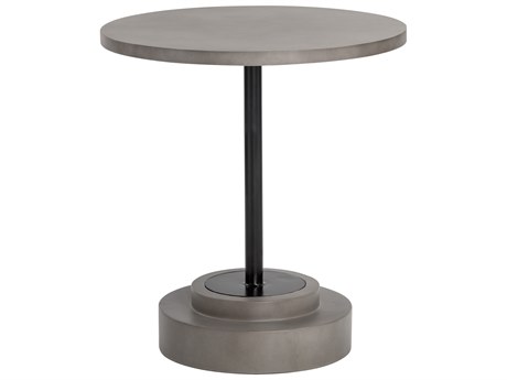 Sunpan Outdoor Solterra Marlowe Concrete Grey 27.5'' Wide Round Bistro Table