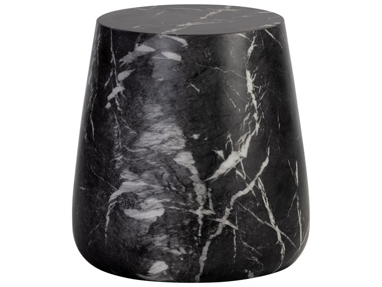 Sunpan Outdoor Solterra Aries Black Round End Table