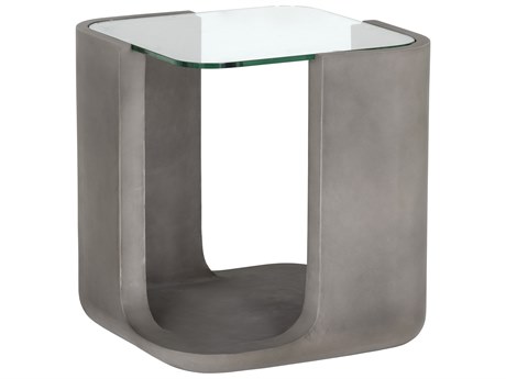 Sunpan Outdoor Solterra Odis Concrete Grey 20'' Wide Square End Table