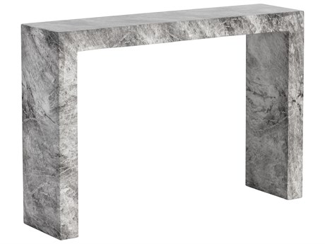 Sunpan Outdoor MIXT Axle Concrete Marble Look Grey 47''W x 12''D Rectangular Console Table