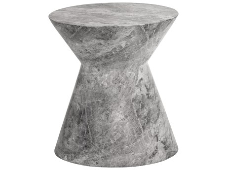 Sunpan Outdoor MIXT Astley Concrete Marble Look Grey 17.5'' Wide Round End Table