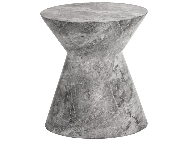 Sunpan Outdoor MIXT Astley Concrete Marble Look Grey Round End Table