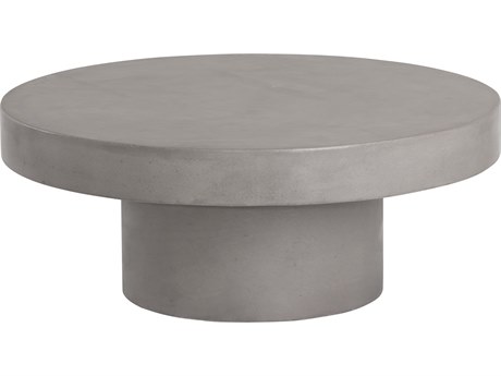 Sunpan Outdoor MIXT Brando Concrete Grey 36'' Wide Round Coffee Table