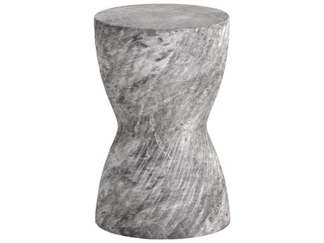 Sunpan Outdoor MIXT Cara Concrete Marble Look Grey 11.75'' Wide Round End Table