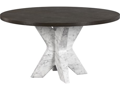 Sunpan Outdoor MIXT Cypher Concrete Marble Look White Dining Table Base