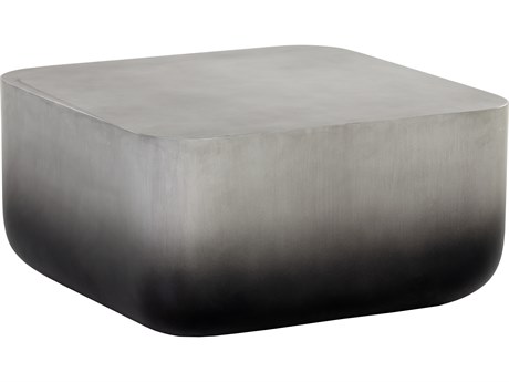 Sunpan Outdoor Solterra Strut Concrete Grey Black Ombre 29.5'' Wide Square Coffee Table