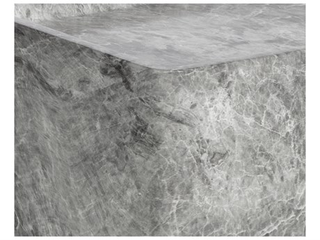 Sunpan Outdoor MIXT Liza Concrete Marble Look Grey 27.5''W x 13.75''D Rectangular Side Table