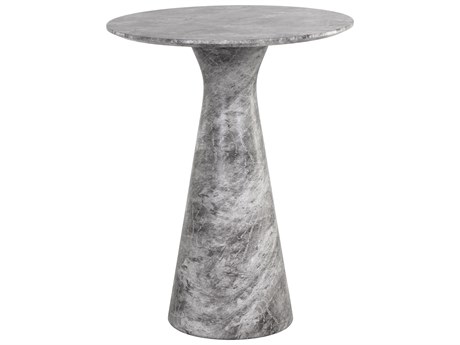 Sunpan Outdoor MIXT Shelburne Concrete Marble Look Grey 34'' Wide Round Bar Table