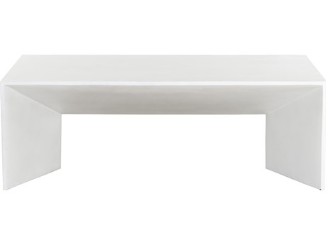 Sunpan Outdoor MIXT Nomad Concrete White 51.5''W x 24''D Rectangular Coffee Table