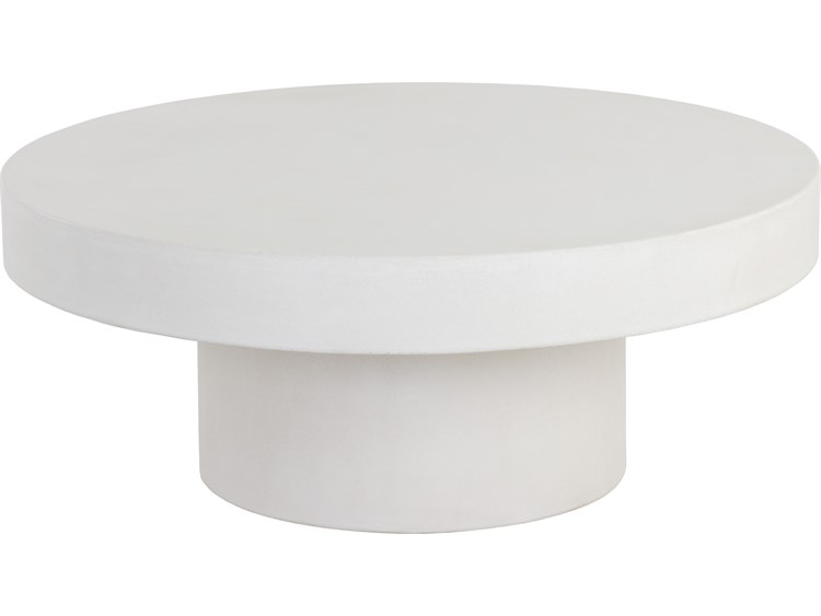 Sunpan Outdoor MIXT Brando Concrete White 36'' Wide Round Coffee Table