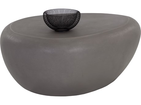 Sunpan Outdoor MIXT Corvo Concrete Grey 39''W x 33''D Oval Small Coffee Table