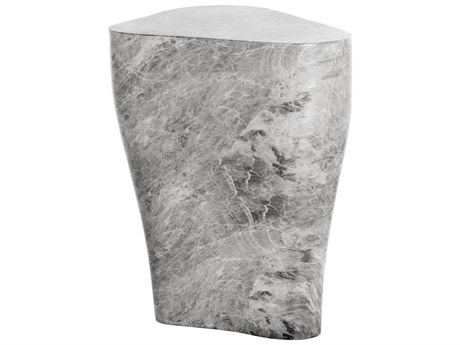 Sunpan Outdoor MIXT Dali Concrete Marble Look Grey 15.75''W x 11.75''D Small End Table