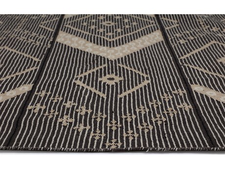 Sunpan Outdoor Asana  Hand Woven Rug Black / Tan 8' X 10'