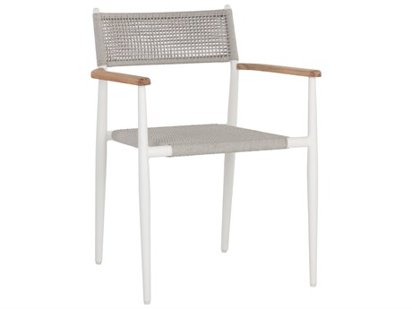 Sunpan Outdoor Kona Aluminum White Stackable Dining Arm Chair