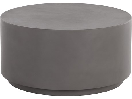 Sunpan Outdoor MIXT Rubin Concrete Grey 31.5'' Wide Round Coffee Table
