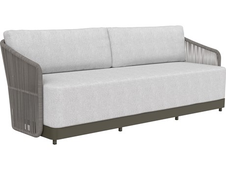 Sunpan Outdoor Allariz Aluminum Rope Warm Grey Sofa in Gracebay Light Grey