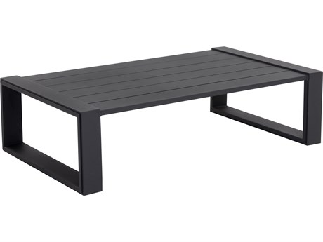 Sunpan Outdoor Grado Aluminum Charcoal 56''W x 31.75''D Rectangular Coffee Table