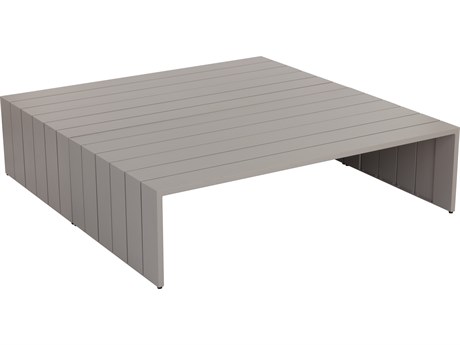 Sunpan Outdoor Verin Aluminum Greige 60''W x 31.25''D Rectangular Coffee Table
