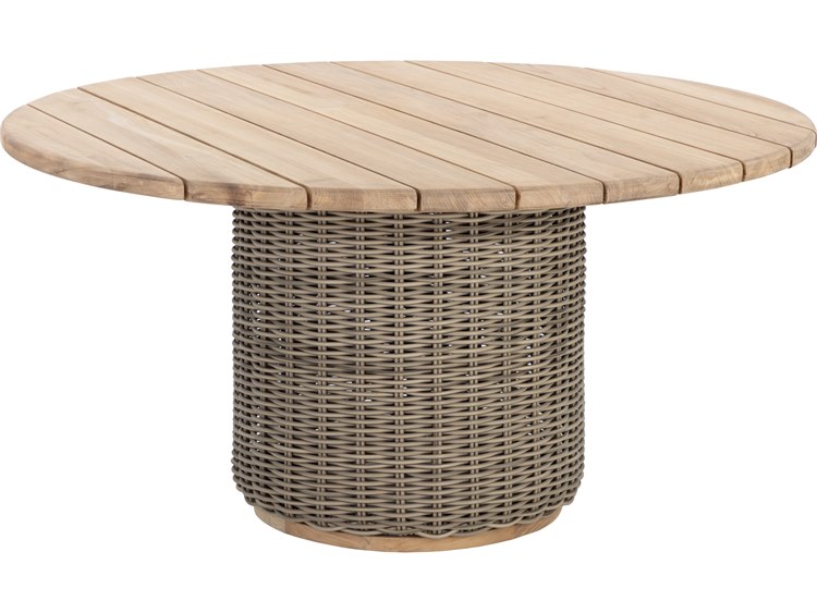 Sunpan Outdoor Riviera Wicker Taupe 60'' Wide Round Dining Table