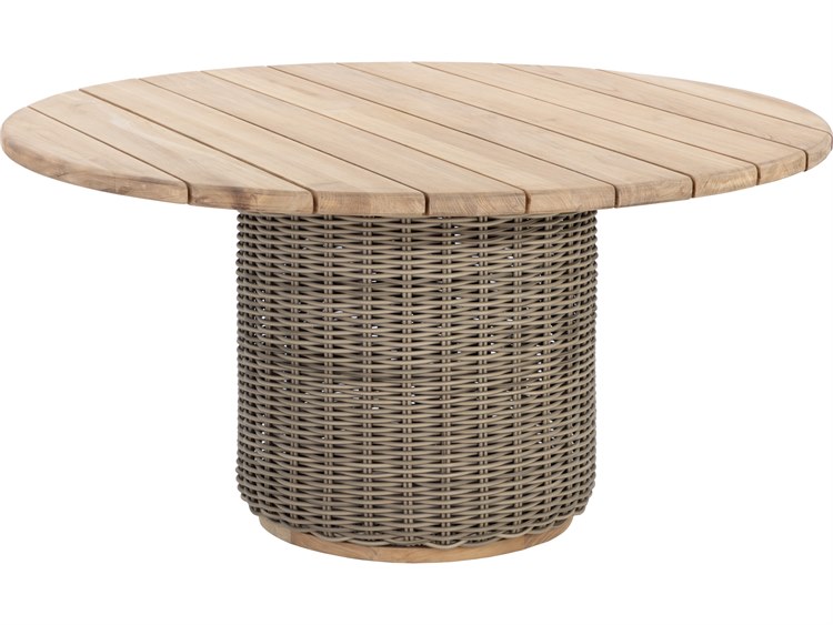 Sunpan Outdoor Riviera Wicker Taupe Round Dining Table