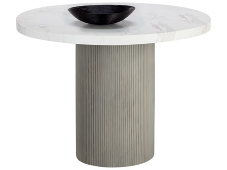Sunpan Outdoor Nicolette Concrete Light Grey 40'' Wide Round Dining Table
