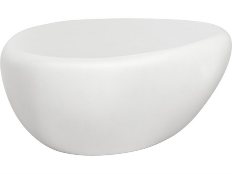 Sunpan Outdoor MIXT Corvo Concrete White 39''W x 33''D Oval Small Coffee Table