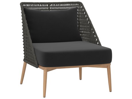 Sunpan Outdoor Andria Teak Wood Natural Lounge Chair in Arashi Black