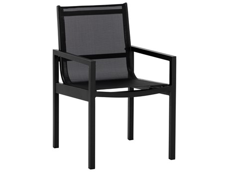 Sunpan Outdoor Merano Aluminum Black Dining Arm Chair