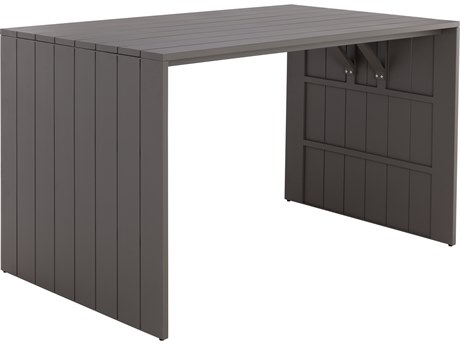 Sunpan Outdoor Verin Aluminum Warm Grey 68''W x 31.25''D Rectangular Bar Table