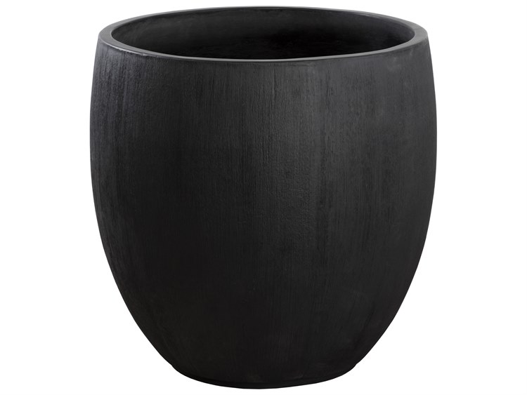 Sunpan Outdoor Coleus Concrete Black Large Round Planter