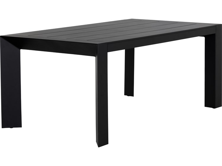 Sunpan Outdoor Merano Aluminum Black Rectangular Dining Table