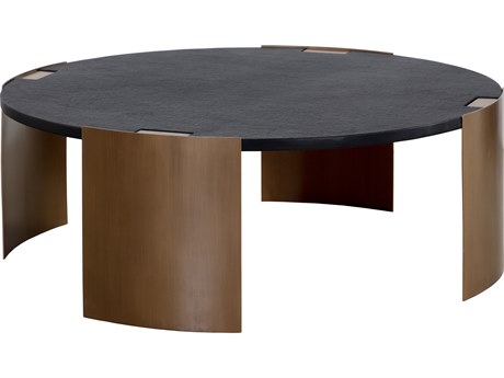 Sunpan Outdoor Euroa Gallus Steel Rustic Bronze 45'' Wide Round Coffee Table