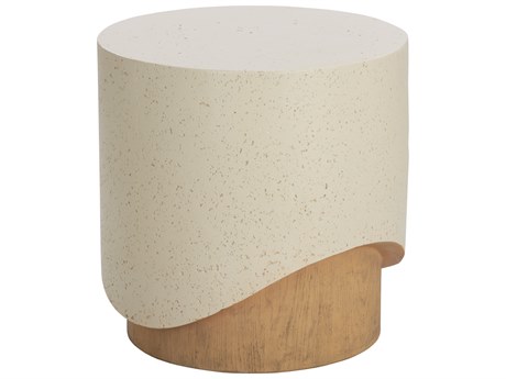 Sunpan Outdoor Patras Concrete Cream 19.75'' Wide Round End Table