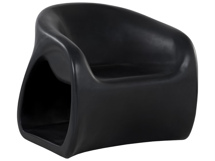 Sunpan Outdoor Orson Concrete Black Lounge Chair