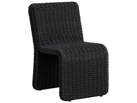 Sunpan Outdoor Edessa Synthetic Wicker Black Dining Side Chair