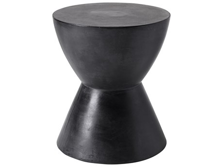 Sunpan Outdoor MIXT Logan Concrete Black 15'' Wide Round End Table
