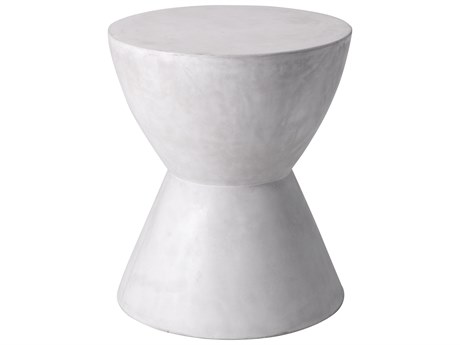 Sunpan Outdoor MIXT Logan Concrete White 15'' Wide Round End Table