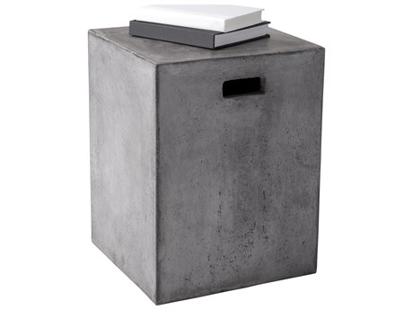 Sunpan Outdoor MIXT Castor Concrete Grey 13.75'' Wide Square End Table